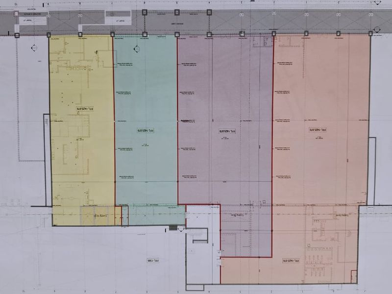 Architectural floor plan showing the layout and zoning of the retail property units.