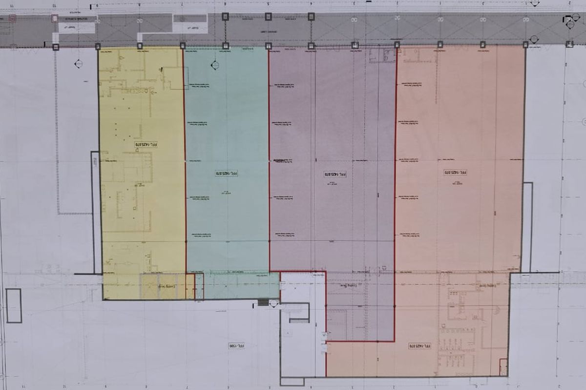 Architectural floor plan showing the layout and zoning of the retail property units.