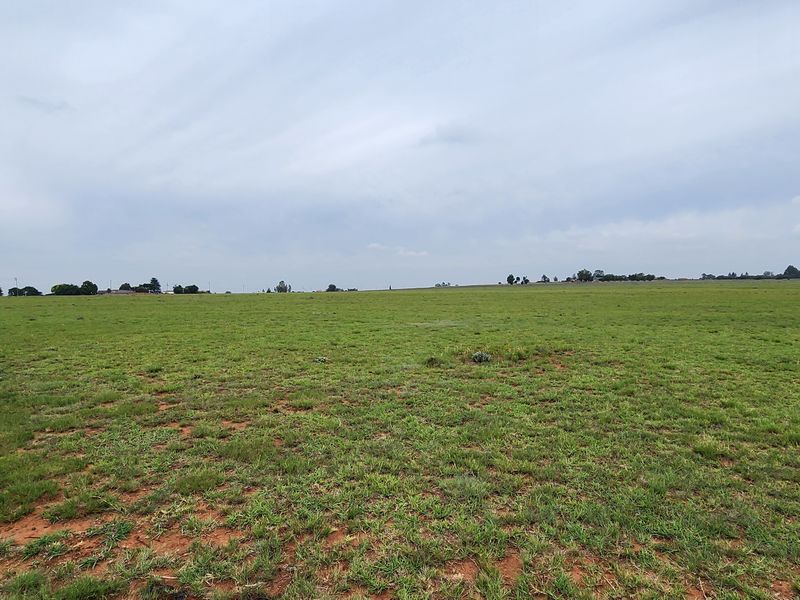 A wide-angle view of an expansive, undeveloped commercial vacant land plot featuring natural grass cover and an open landscape.
