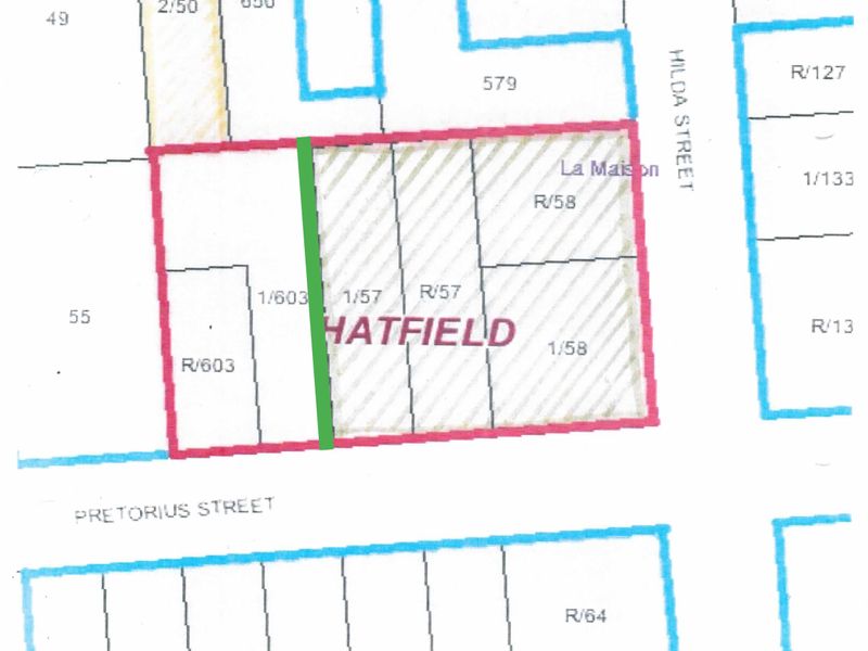 A cadastral map or site plan showing the layout and boundaries of the commercial property in Hatfield.