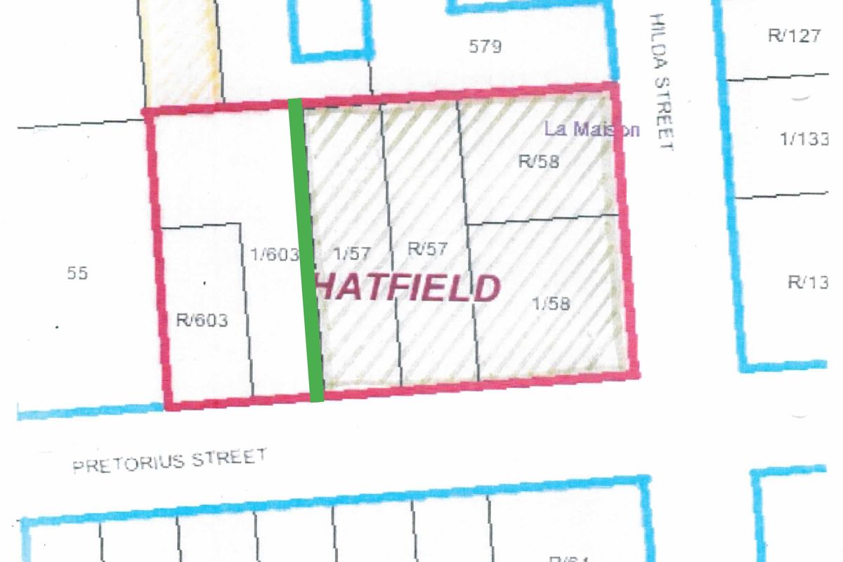 A cadastral map or site plan showing the layout and boundaries of the commercial property in Hatfield.