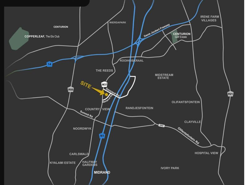 A map showing the micro locality of the industrial site in relation to major roads and surrounding areas.