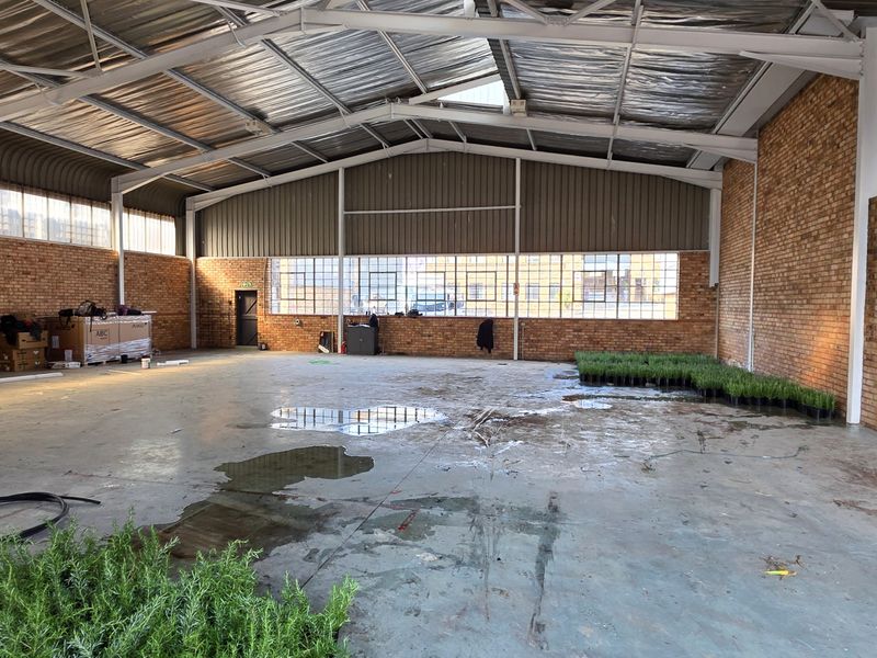 Spacious industrial warehouse unit featuring exposed brick walls, high steel-truss ceilings, and large industrial windows, offering a versatile open-plan layout.