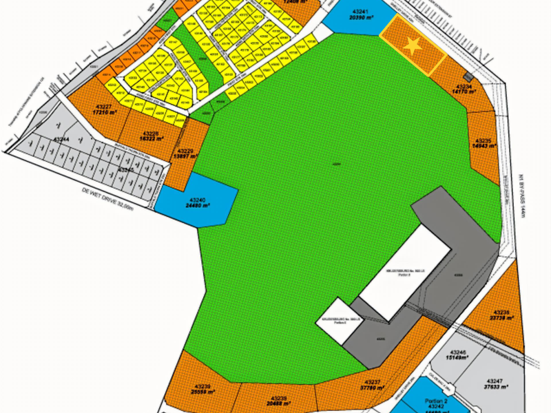 A detailed site development plan showing the layout and subdivision of the commercial vacant land property.