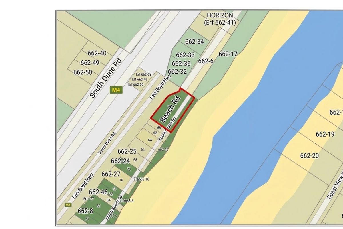 A cadastral map showing the location and boundaries of the commercial vacant land plot relative to surrounding roads and properties.