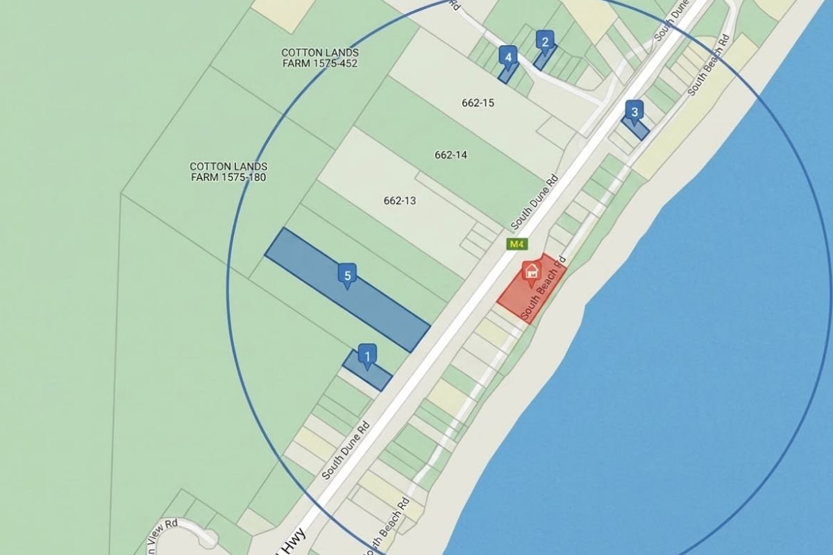 A digital map showing the location and layout of the commercial land parcel in relation to surrounding roads and properties.