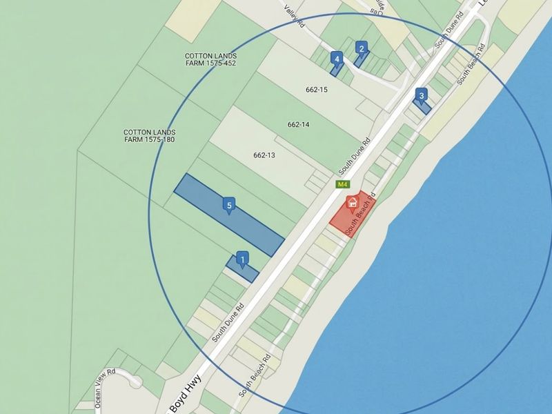 A digital map showing the location and layout of the commercial land parcel in relation to surrounding roads and properties.