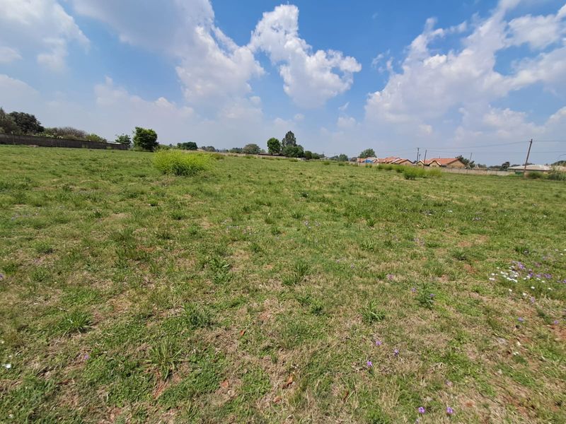 A wide-angle view of a vacant commercial plot featuring open grass terrain and surrounding perimeter walls.