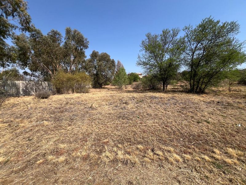 A vacant residential plot featuring mature trees and established timber boundary fencing, offering a clear space for future development.
