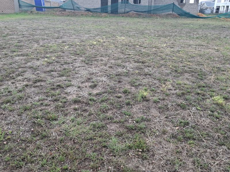 A view of a vacant residential plot featuring sparse grass cover and level ground, ready for future development.
