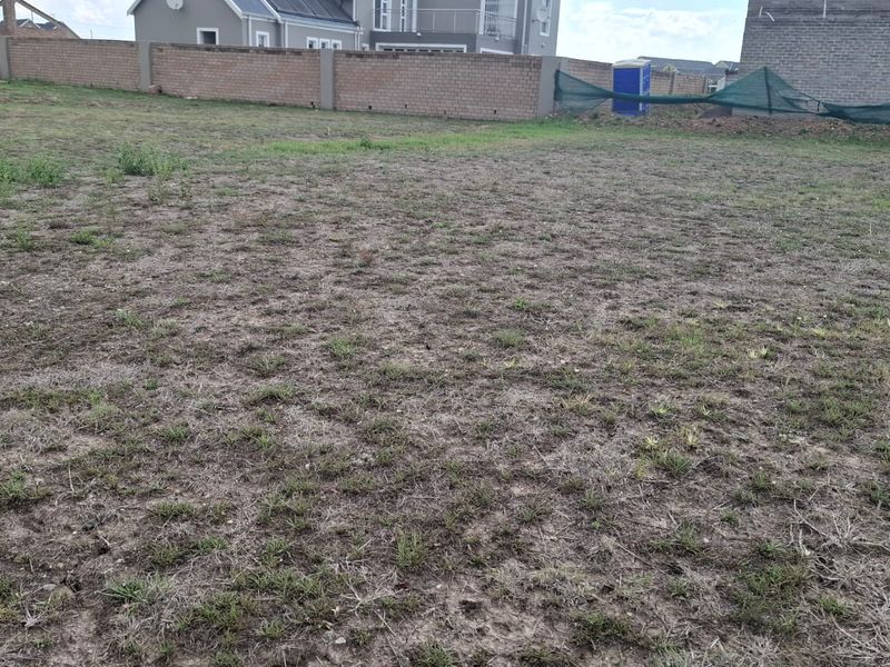 A vacant residential plot featuring a level grassed area enclosed by a perimeter boundary wall in a developing estate.