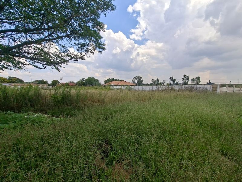 A vacant residential plot featuring overgrown grass and a precast concrete boundary wall, offering a blank canvas for future development.