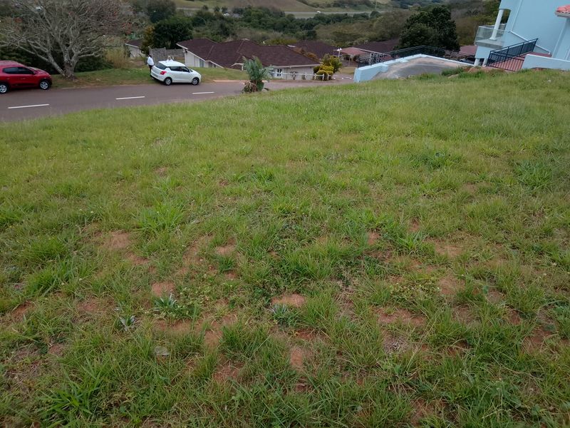 A view of a vacant residential plot featuring a sloped grassy landscape with adjacent street access and surrounding neighborhood views.
