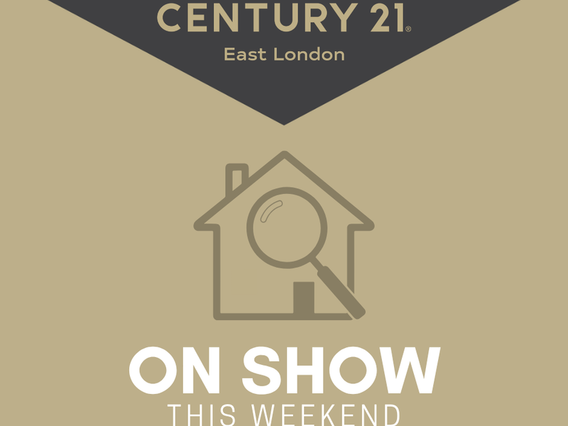 A promotional graphic for a property on show.