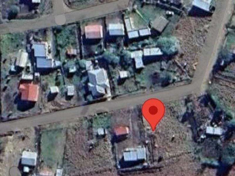 An aerial satellite view showing the residential plot location near Kentani Road.