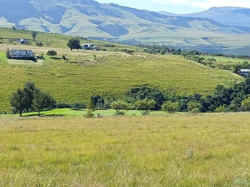 A scenic view of rolling green hills and distant mountains, showcasing the natural landscape and surrounding residential estate environment.