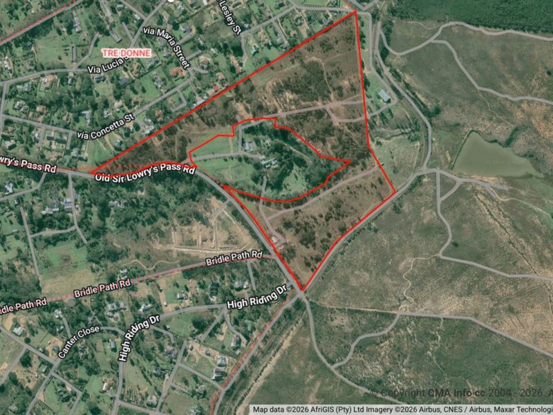 An aerial view showing the boundaries of the vacant residential land plot with surrounding road access and local infrastructure.