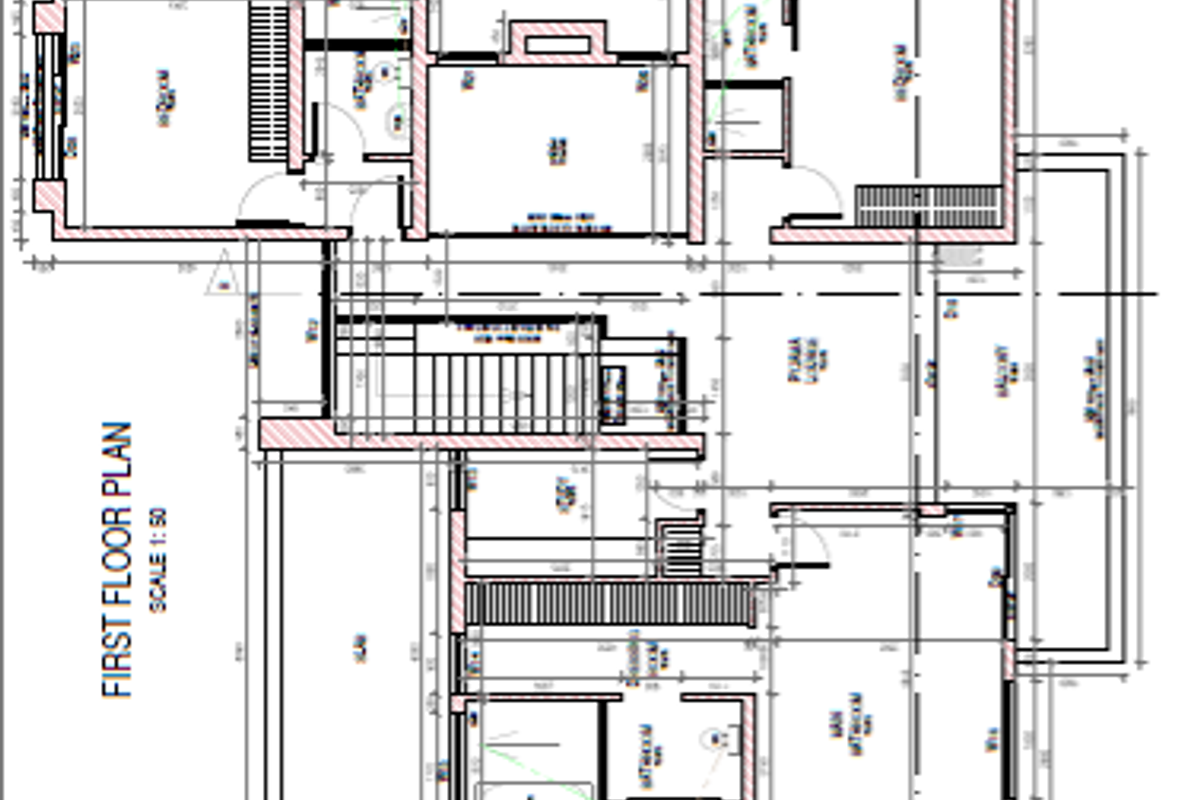 Architectural first floor plan layout showing the spatial arrangement and dimensions of the residential property.