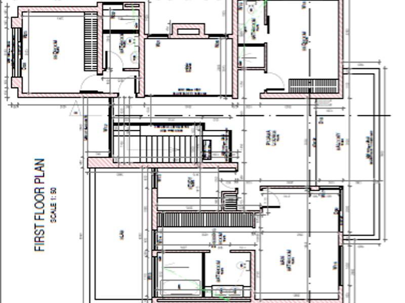 Architectural first floor plan layout showing the spatial arrangement and dimensions of the residential property.