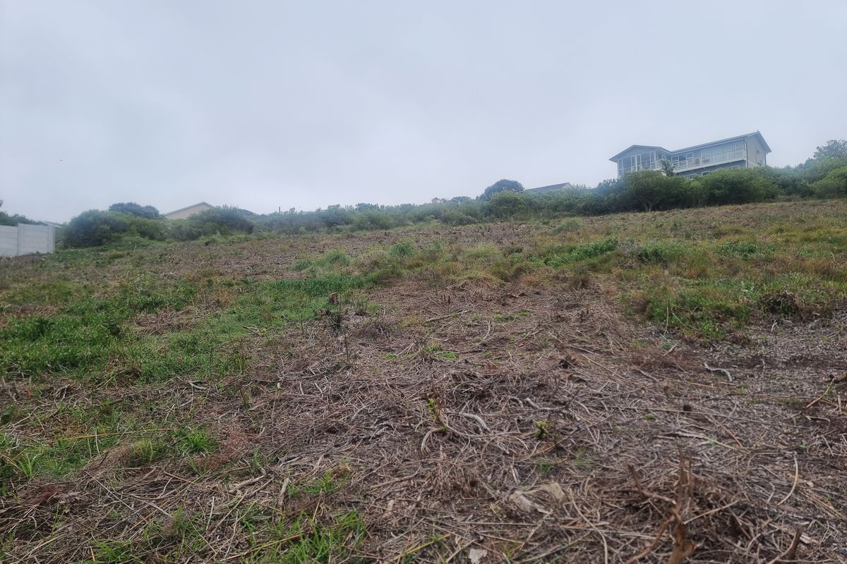 A view of a vacant residential plot featuring sloped terrain and cleared vegetation, ready for development.