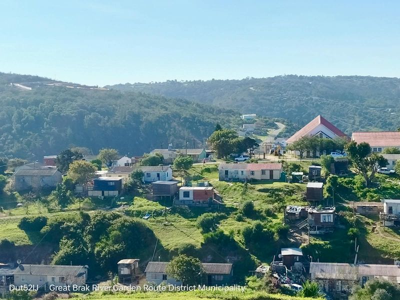An elevated view overlooking a residential area in the Great Brak River region of the Garden Route District Municipality.