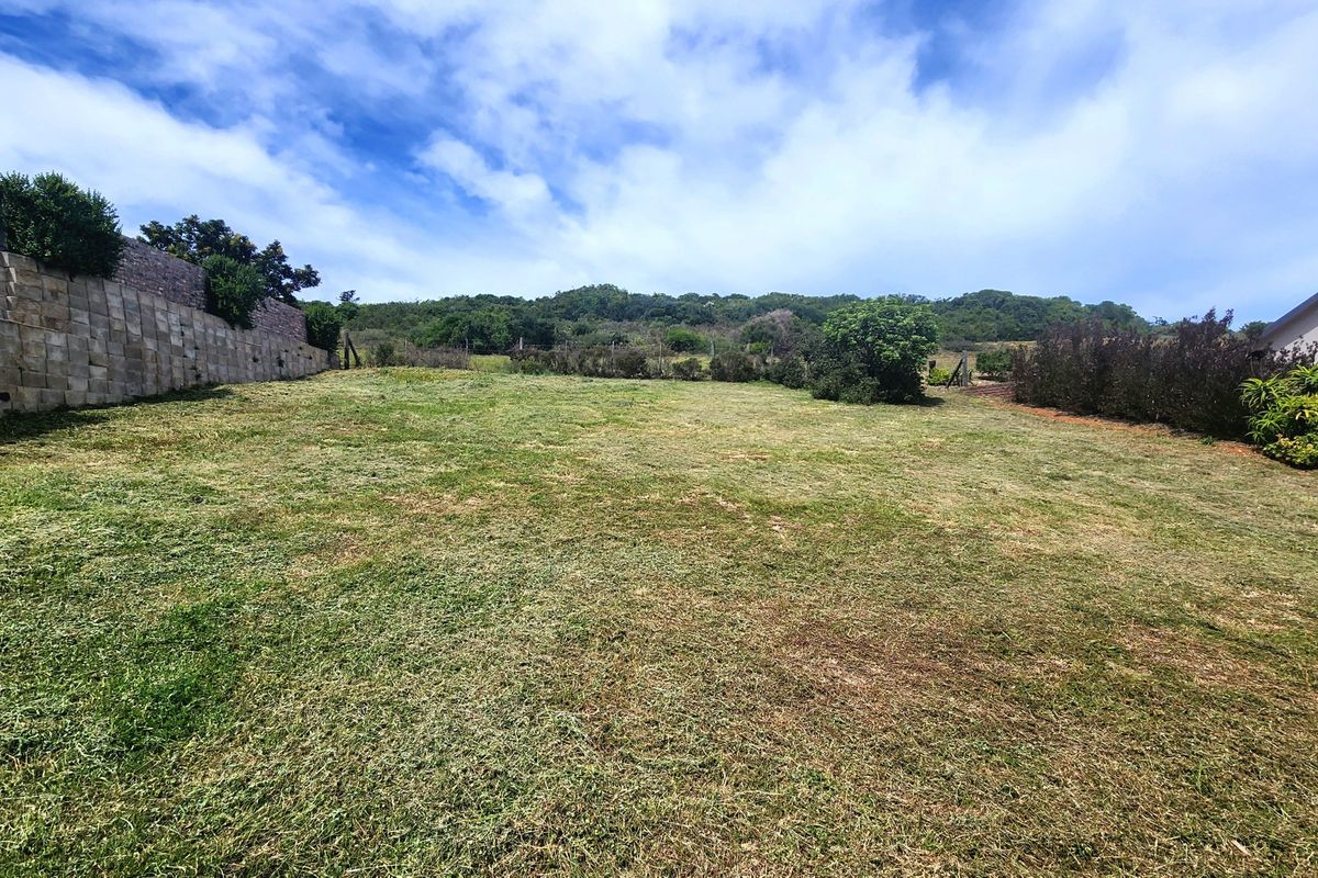 A spacious, well-maintained residential vacant plot featuring a stone retaining wall and established perimeter landscaping.