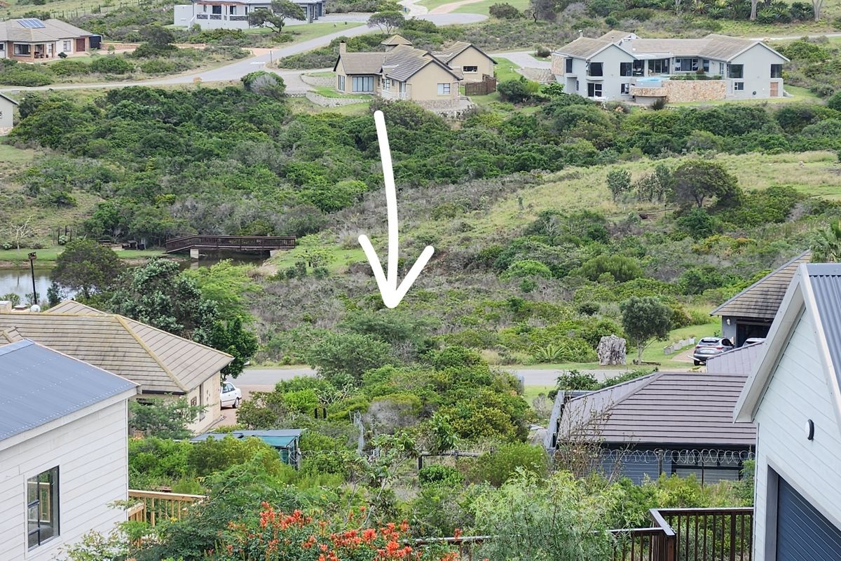 An aerial view of a vacant residential plot surrounded by established neighborhood homes and natural coastal vegetation.
