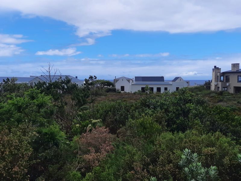 A scenic view overlooking coastal vegetation with surrounding residential properties in the distance.