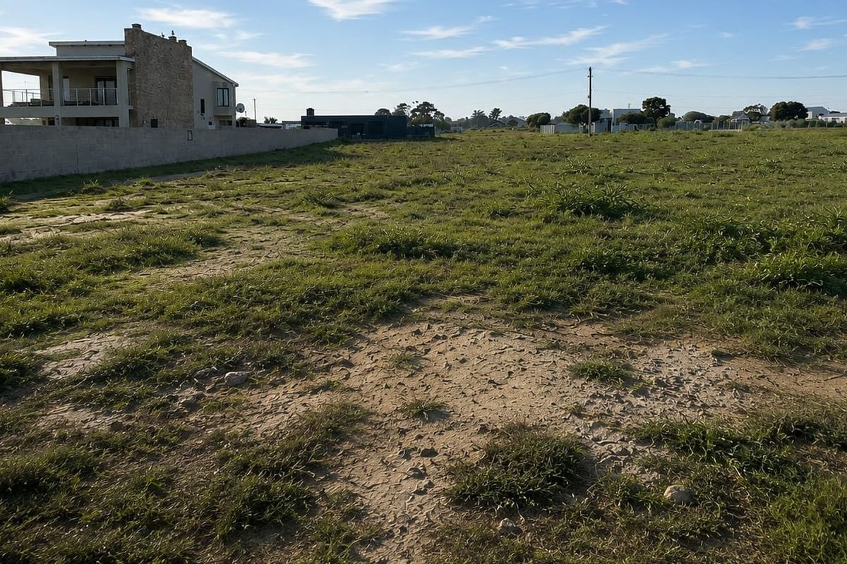 A vacant residential plot featuring natural grassland and a boundary wall, offering a clear space for future development.