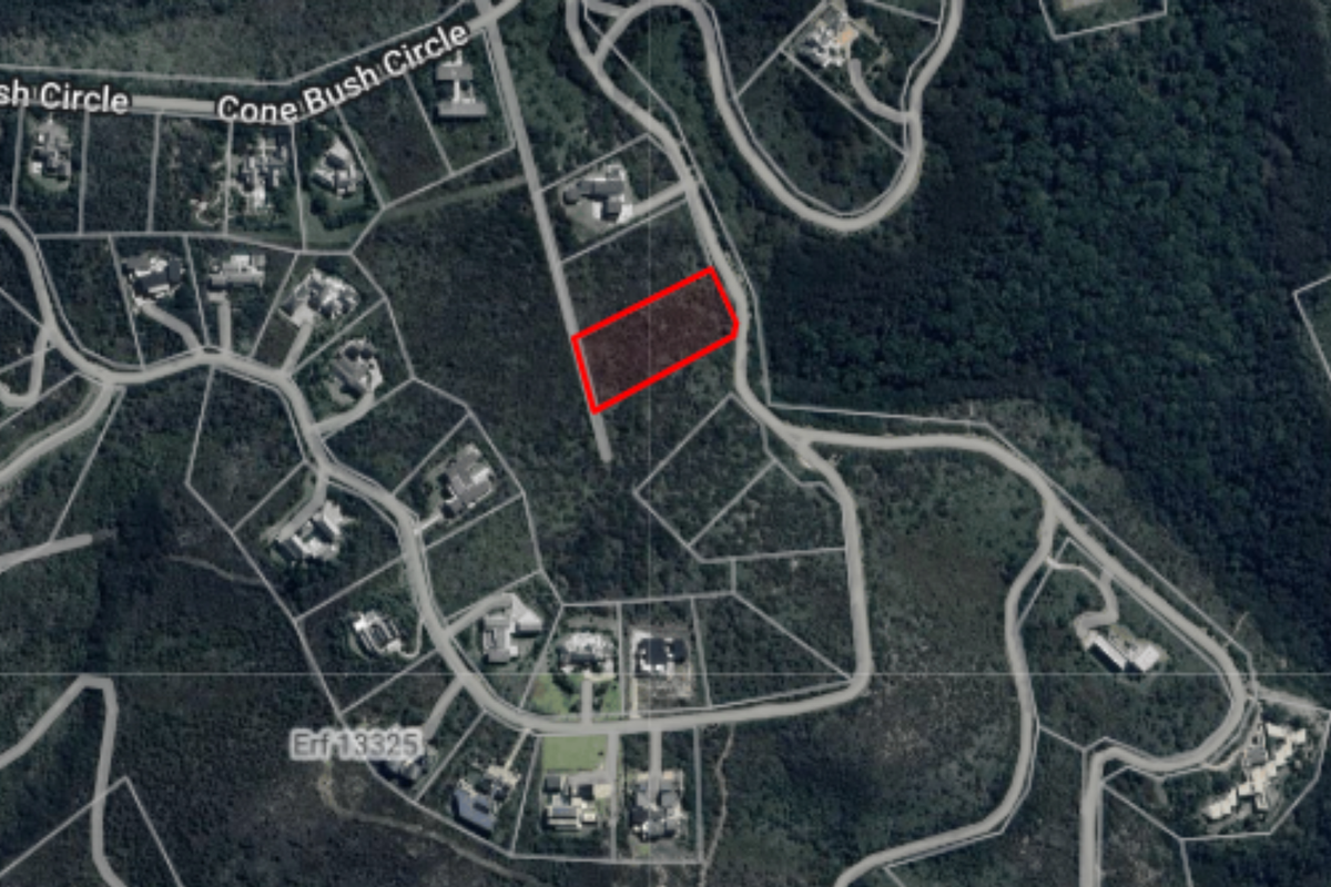 An aerial view showing the location and boundaries of the vacant residential land plot within the estate.