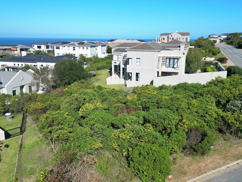 An aerial view of a residential coastal estate featuring established homes, native vegetation, and proximity to the ocean.
