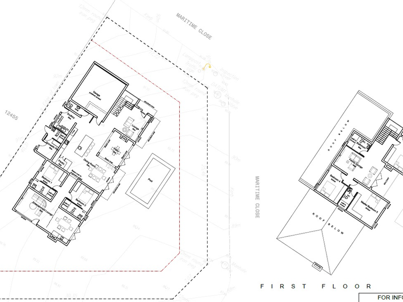 Architectural floor plan showing the layout of the ground and first floor levels for the proposed residential property.