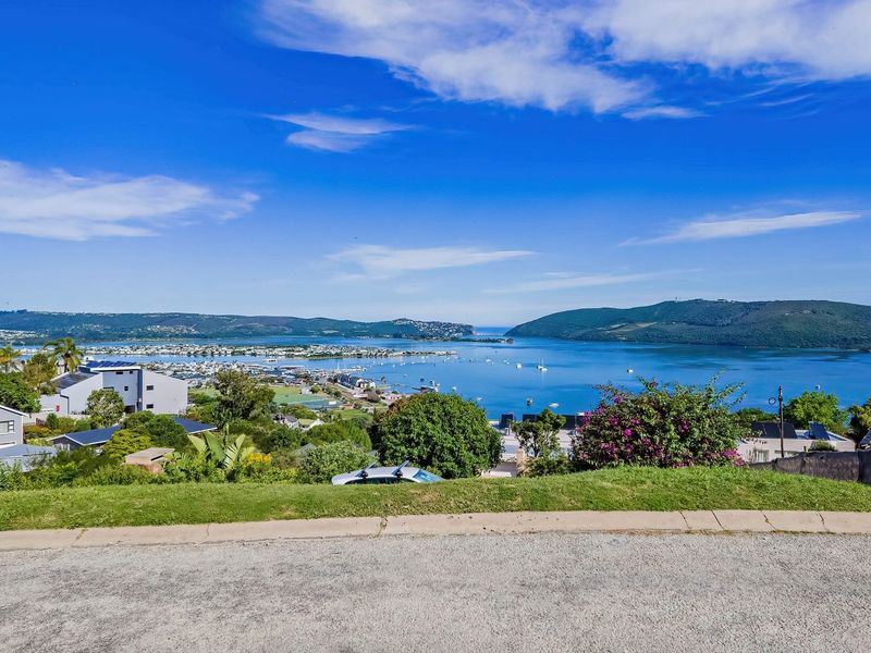 A scenic elevated view overlooking the lagoon, surrounding hills, and residential neighborhood, showcasing the prime location of the vacant land.
