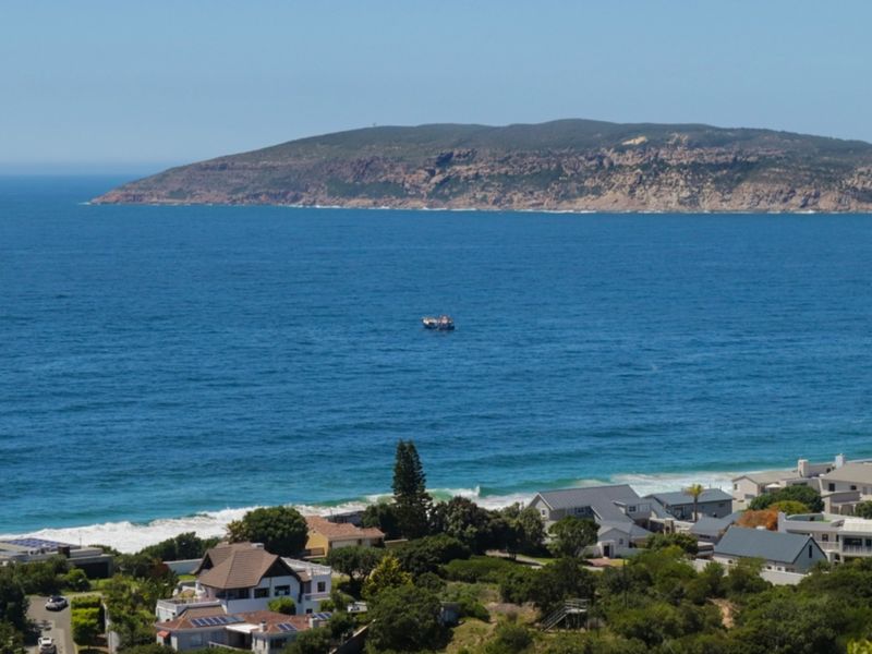A scenic elevated view overlooking the coastline, ocean, and surrounding residential neighborhood.