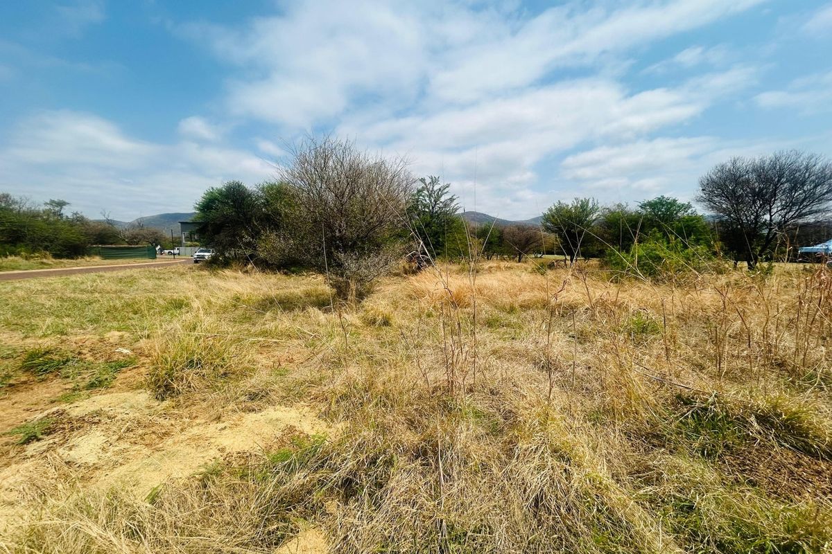 A view of a vacant residential plot featuring natural grassland and scattered native trees under a clear sky.