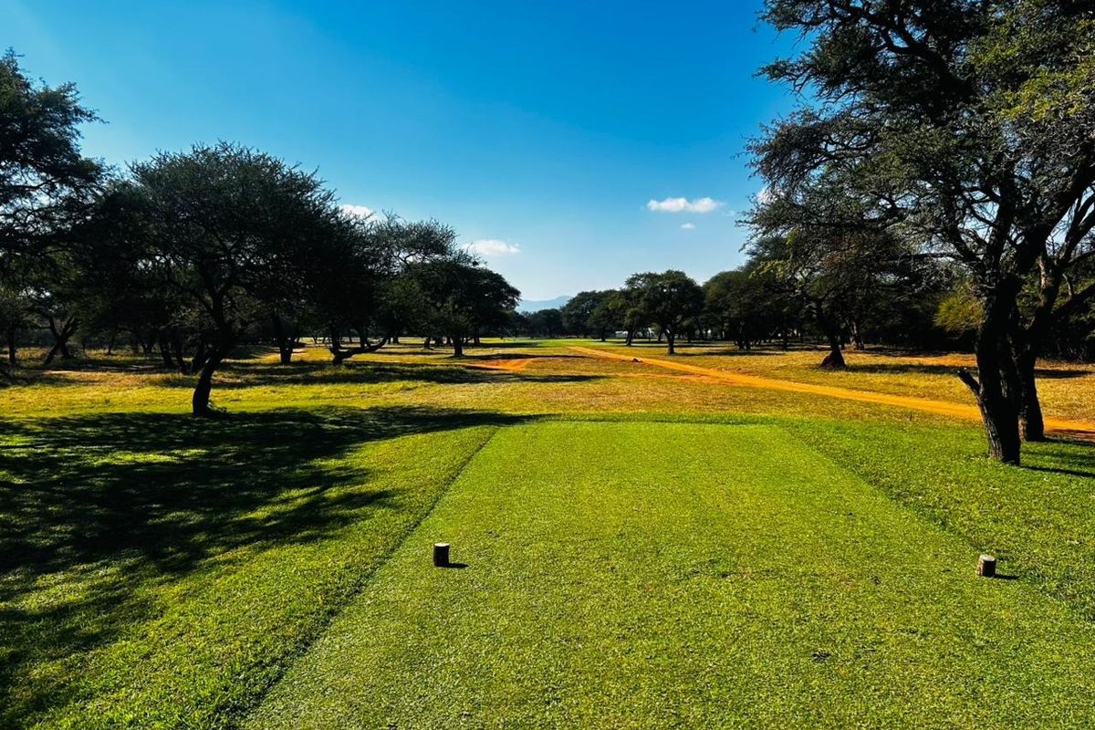A scenic view of a well-maintained grassy area surrounded by mature trees, showcasing the natural landscape of the vacant residential land.