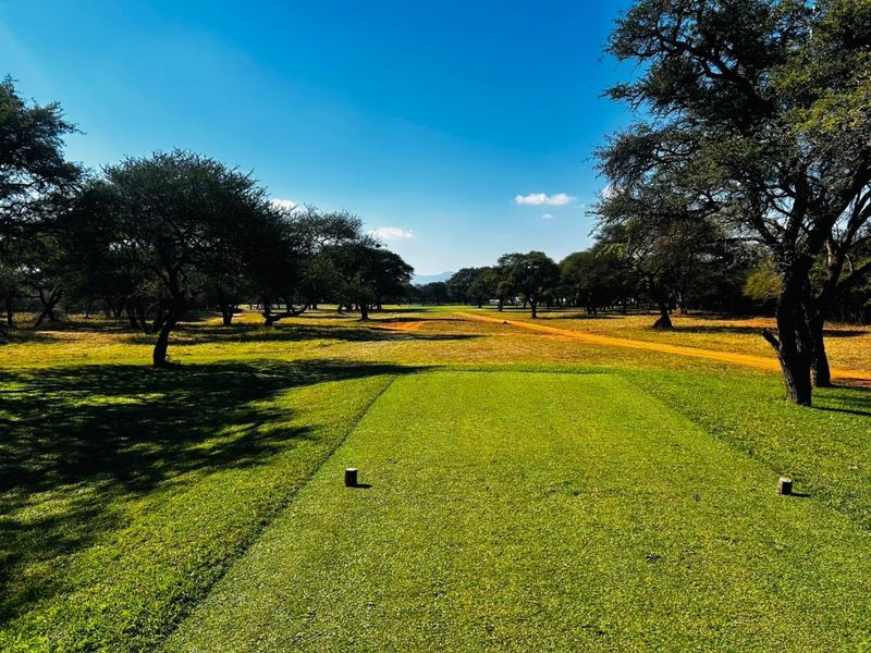 A scenic view of a well-maintained grassy area surrounded by mature trees, showcasing the natural landscape of the vacant residential land.