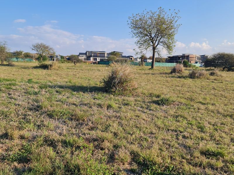 A view of a vacant residential plot featuring natural grassland and mature trees, situated within a developed estate setting.