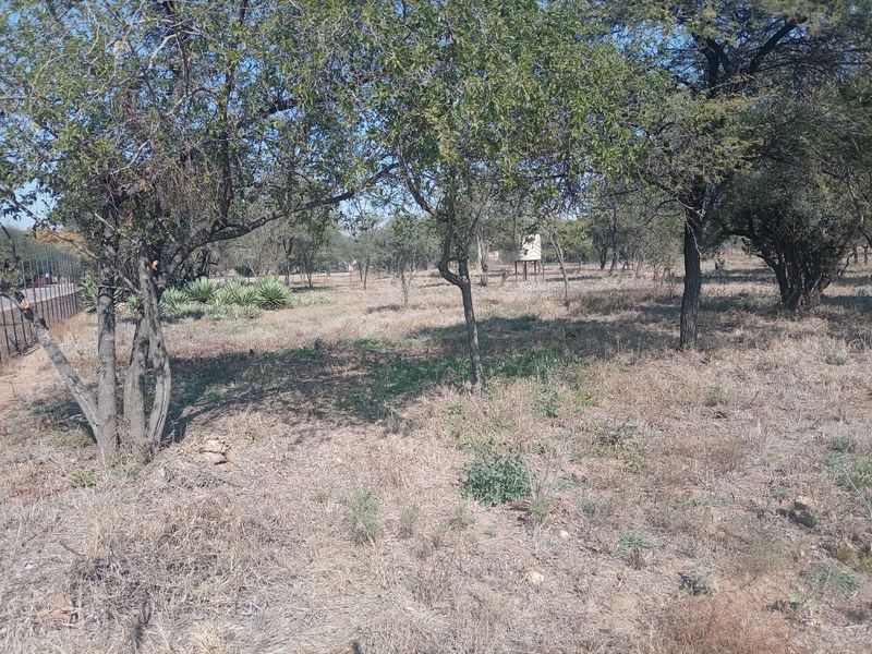 A view of the farm grounds featuring mature trees, natural vegetation, and a water storage tank.