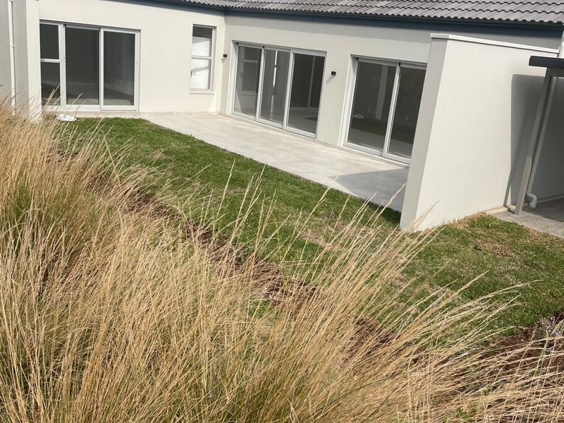 Rear view of the property featuring a paved patio area, multiple sliding glass doors, and a well-maintained lawn.
