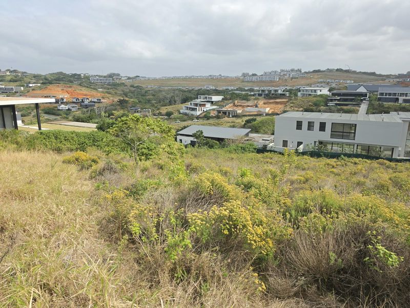 An elevated view overlooking a residential estate with surrounding natural landscape and modern housing developments.