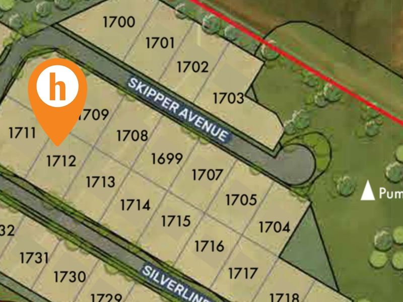 A site development plan showing the layout and numbering of residential plots along Skipper Avenue and Silverline.