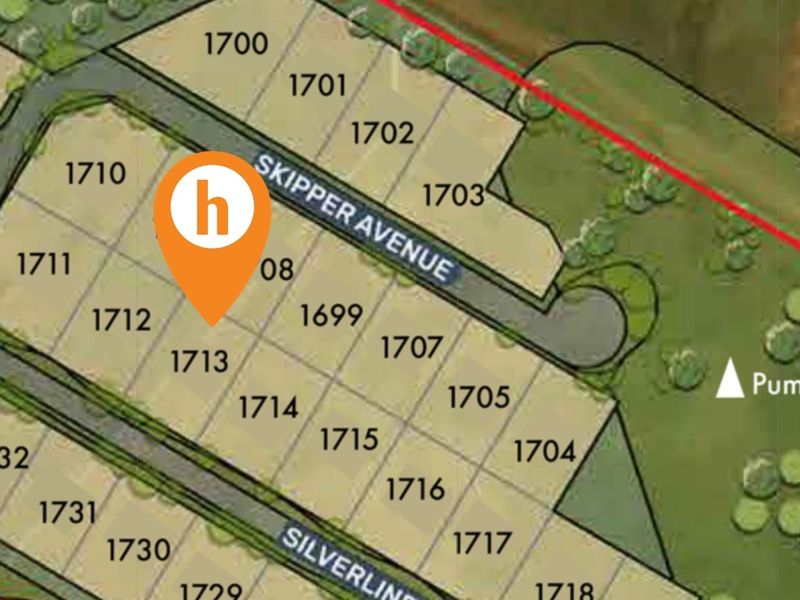 A site development plan showing the layout of residential plots along Skipper Avenue and Silverline street.