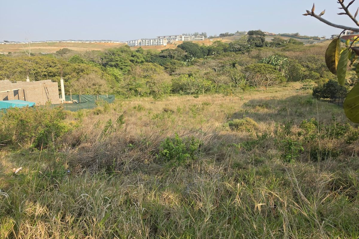 A view of the vacant residential land featuring natural vegetation, sloped terrain, and surrounding estate development in the distance.