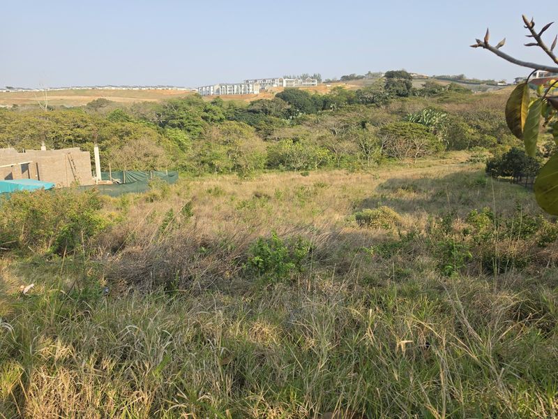 A view of the vacant residential land featuring natural vegetation, sloped terrain, and surrounding estate development in the distance.