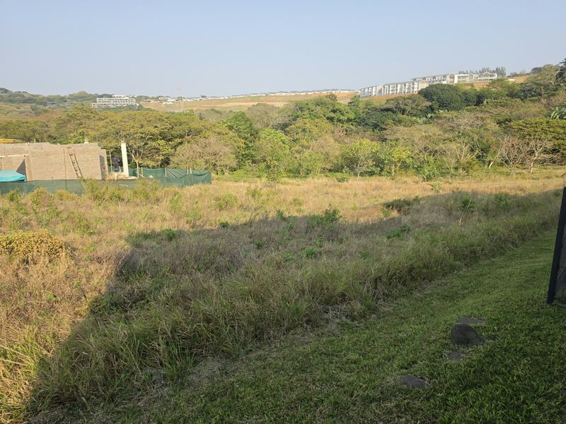 A view of an undeveloped residential plot featuring natural vegetation and an adjacent construction site in a scenic landscape setting.