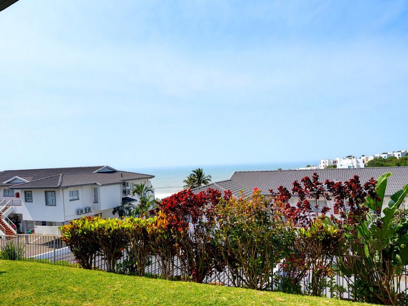 A scenic elevated view overlooking neighboring residential properties with a glimpse of the ocean in the distance.