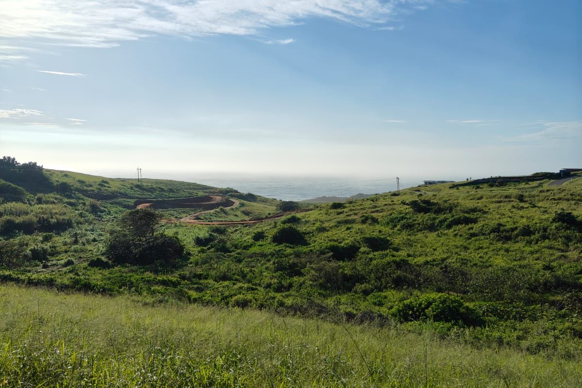 A scenic view of the expansive coastal landscape and rolling green hills, showcasing the natural beauty of the vacant residential land.