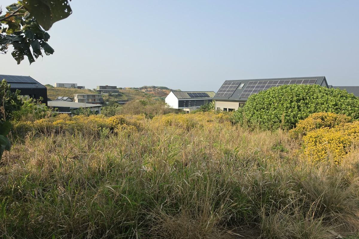 A view of the vacant residential land featuring natural vegetation with surrounding modern residential properties in the background.
