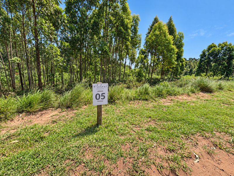 A vacant residential plot featuring natural vegetation and a clear property boundary marker, ready for development.